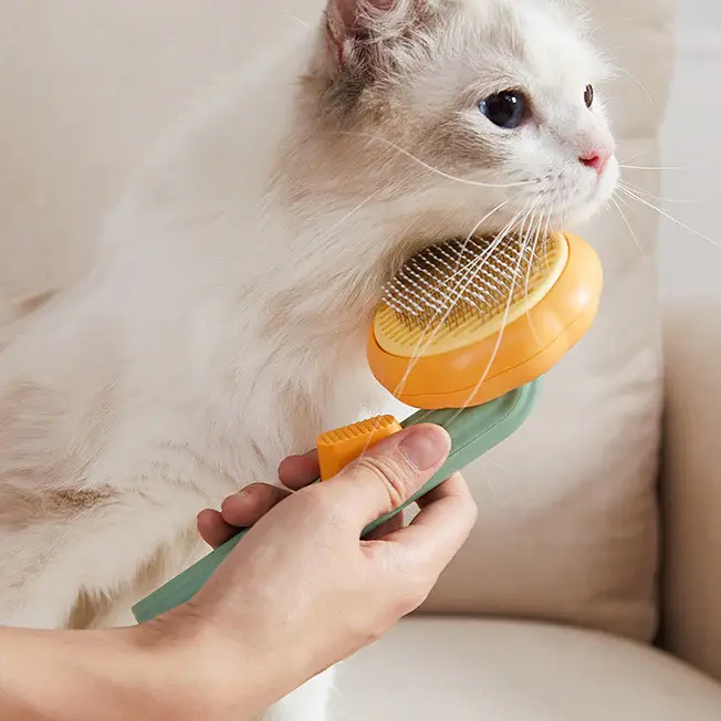 Premium Pumpkin Pet Grooming Brush for Dogs & Cats