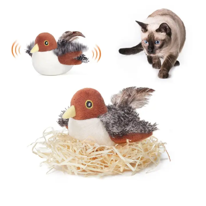 Flapping Sparrow Cat Toy – Interactive Fluttering Bird Toy