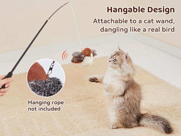 Flapping Sparrow Cat Toy – Interactive Fluttering Bird Toy