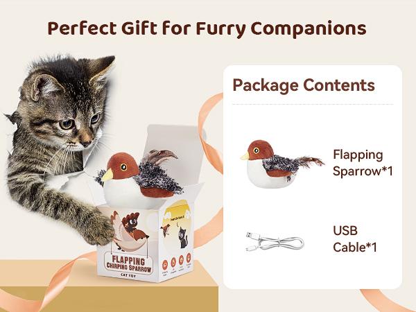 Flapping Sparrow Cat Toy – Interactive Fluttering Bird Toy