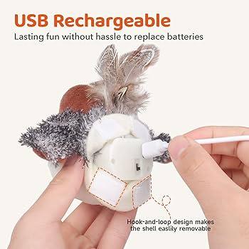 Flapping Sparrow Cat Toy – Interactive Fluttering Bird Toy