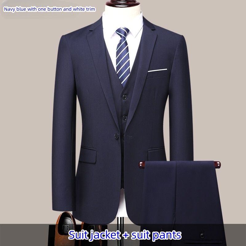 New Arrival Men's Business Suit | Two-button Professional Office Workwear Blazer & Formal Trousers | Black Navy Gray Formal Suit Set for Men