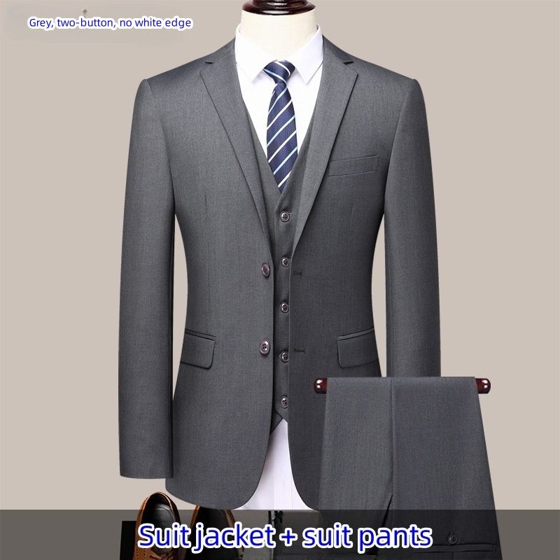 New Arrival Men's Business Suit | Two-button Professional Office Workwear Blazer & Formal Trousers | Black Navy Gray Formal Suit Set for Men