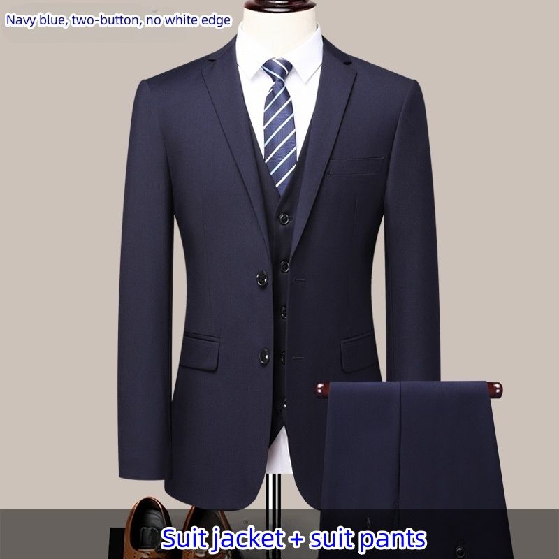 New Arrival Men's Business Suit | Two-button Professional Office Workwear Blazer & Formal Trousers | Black Navy Gray Formal Suit Set for Men
