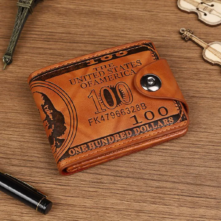 For Successful Men: Luxury Business Wallet with Dollar Print, Ultra-Thin & Lightweight PU Leather, Multi-Card Slots RFID Blocking, Fashionable Money Clip Card Holder for Professional Men