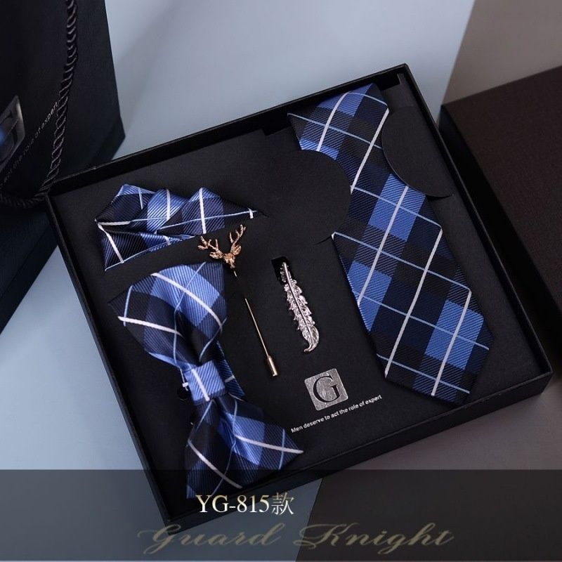 High-Grade Men's Tie & Bowtie Set Formal Suit Accessories Gift Box Packaged Wedding Groom Groomsmen Matching Neckwear Ideal Present for Men & Successful Gents Formal Occasion Essential