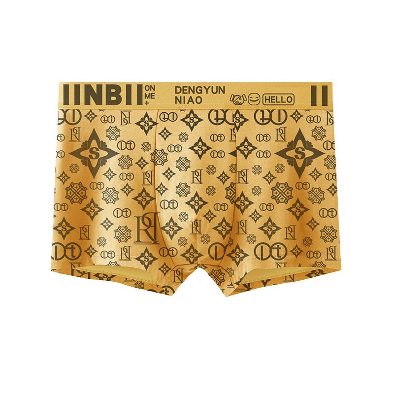 4-Pack Fashion Men's Underwear - High-Quality Printed Boxer Briefs Breathable Mid-Waist Shorts for Young Men Comfortable & Soft Daily Wear