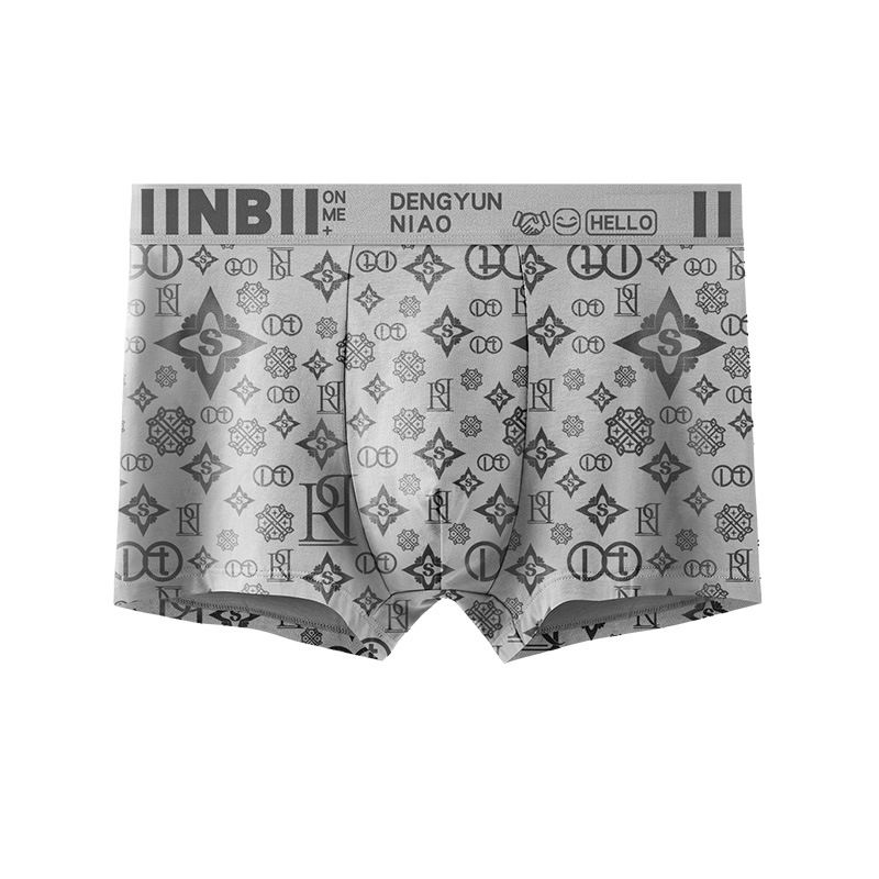 4-Pack Fashion Men's Underwear - High-Quality Printed Boxer Briefs Breathable Mid-Waist Shorts for Young Men Comfortable & Soft Daily Wear