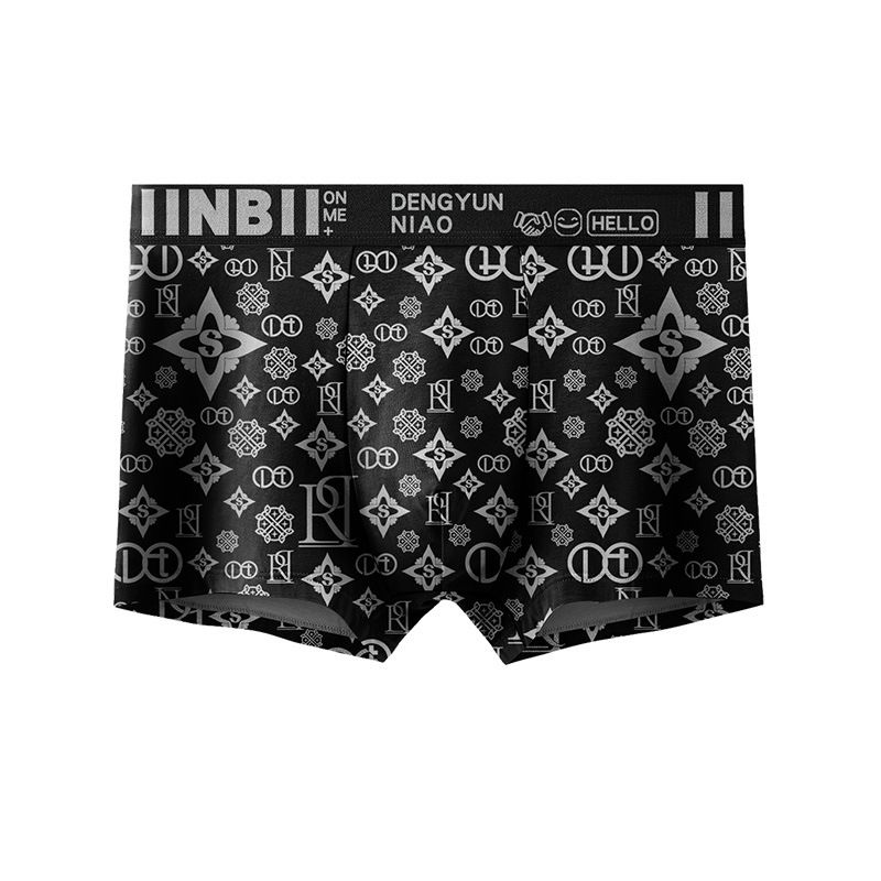 4-Pack Fashion Men's Underwear - High-Quality Printed Boxer Briefs Breathable Mid-Waist Shorts for Young Men Comfortable & Soft Daily Wear