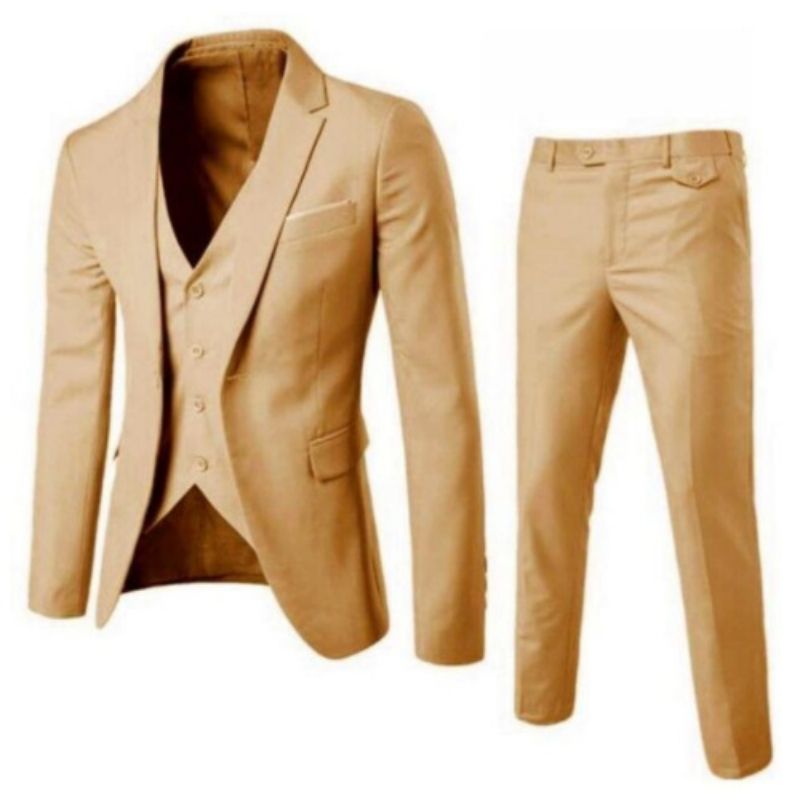 Premium Men's 2-Piece Slim-Fit Suit Set Business Professional Formal Attire Groomsmen Groom Wedding Dress