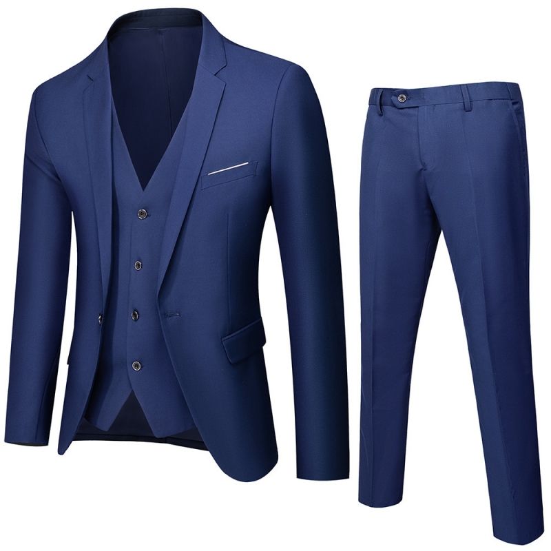 Premium Men's 2-Piece Slim-Fit Suit Set Business Professional Formal Attire Groomsmen Groom Wedding Dress