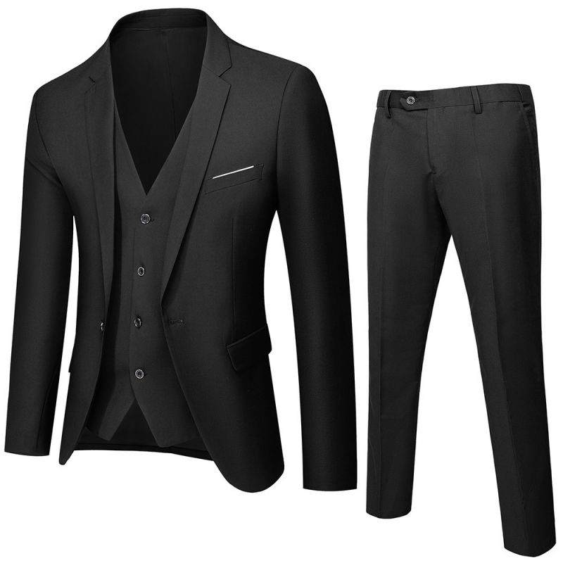 Premium Men's 2-Piece Slim-Fit Suit Set Business Professional Formal Attire Groomsmen Groom Wedding Dress
