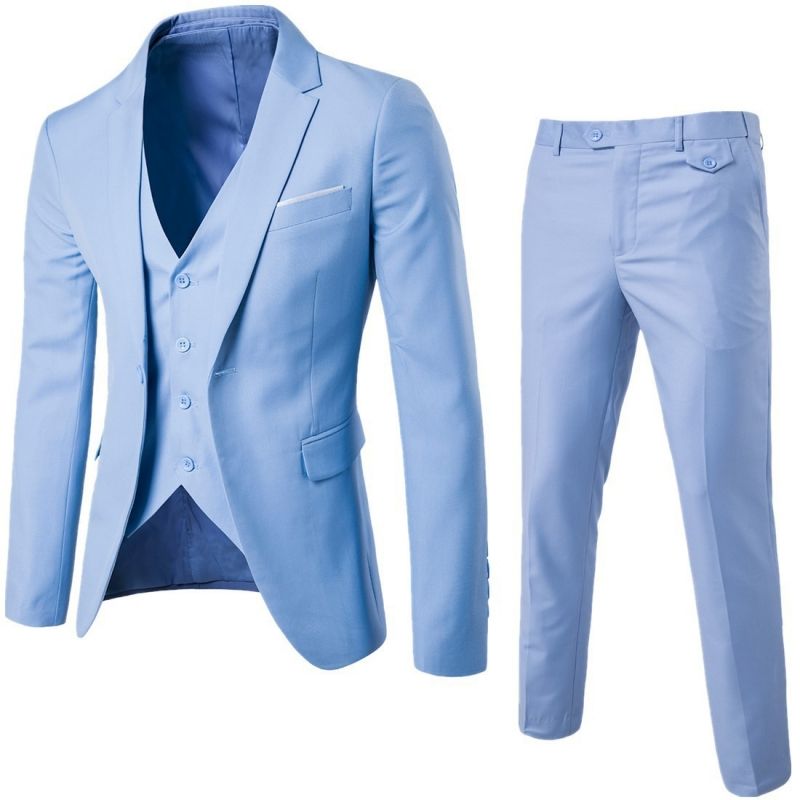 Premium Men's 2-Piece Slim-Fit Suit Set Business Professional Formal Attire Groomsmen Groom Wedding Dress