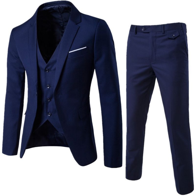 Premium Men's 2-Piece Slim-Fit Suit Set Business Professional Formal Attire Groomsmen Groom Wedding Dress