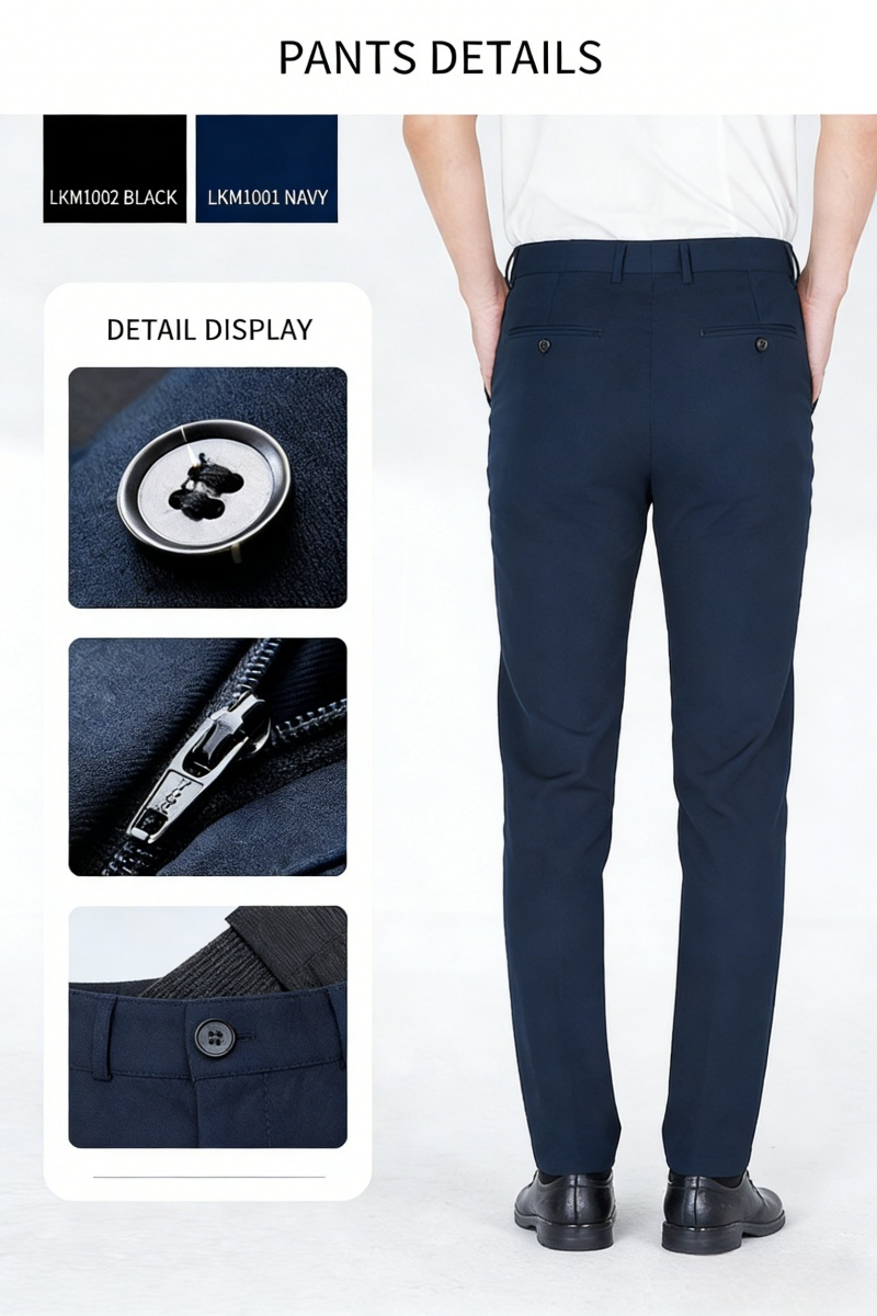 Premium Men's High-End Dress Pants Straight Leg Drapey Cropped Ankle Suit Trousers Versatile Business Formal Office Wear Casual Tailored Men's Suit Pants