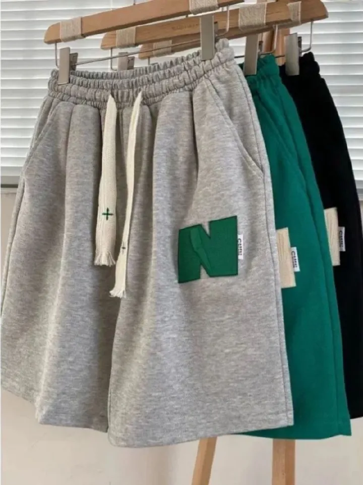 3-Pack American Heavyweight Waffle Knit Men's Casual Shorts Summer Straight Leg Streetwear Style Loose Fit Versatile Wide Leg Athletic Five-Point Mid-Length Shorts