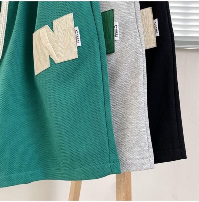 3-Pack American Heavyweight Waffle Knit Men's Casual Shorts Summer Straight Leg Streetwear Style Loose Fit Versatile Wide Leg Athletic Five-Point Mid-Length Shorts