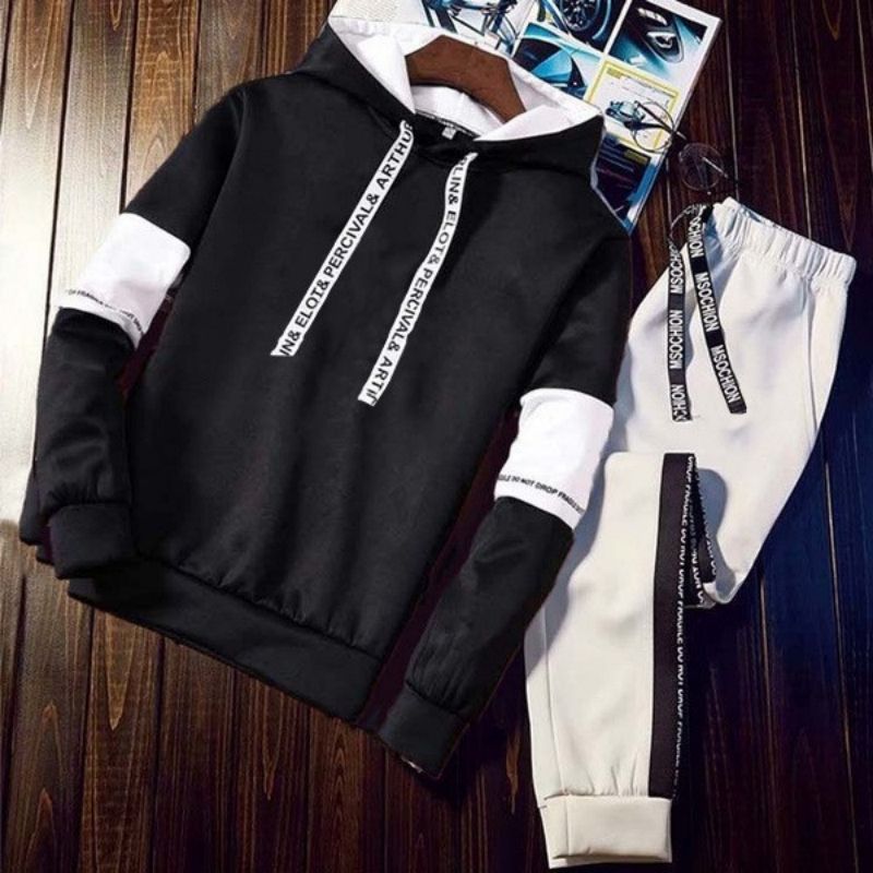 New Arrival Premium High-End Men's Casual Set Spring & Autumn Thin Style Streetwear Brand Sports Trendy Handsome Sweatshirt & Jacket Complete Two-Piece Outfit for Men