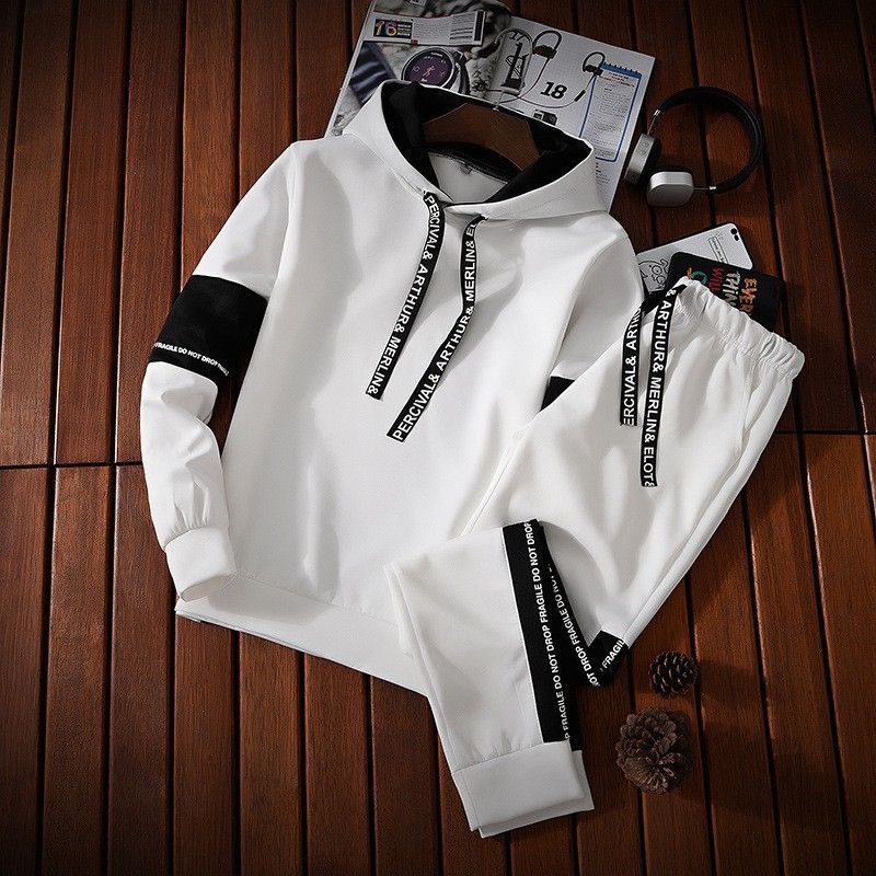 New Arrival Premium High-End Men's Casual Set Spring & Autumn Thin Style Streetwear Brand Sports Trendy Handsome Sweatshirt & Jacket Complete Two-Piece Outfit for Men
