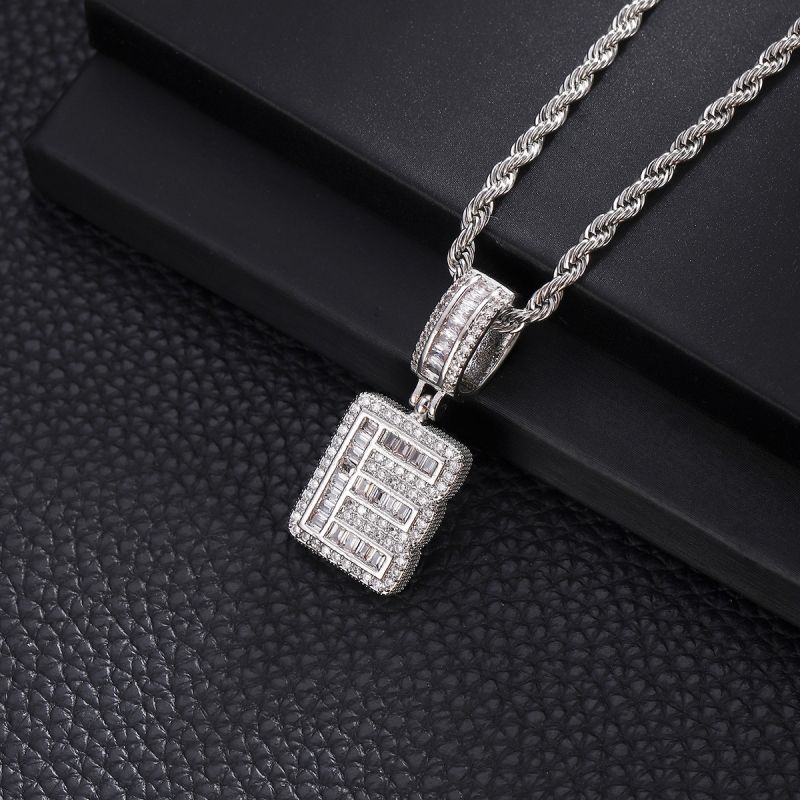 3-Pack Rock Sugar Letter Pendants European & American Hip-Hop Copper Inlaid Zircon Fashion Trendy Personalized 26 Alphabet Letters Pendant Necklace Unisex Couple Jewelry Accessories