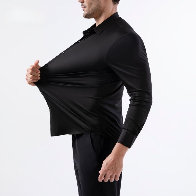 Seamless High Stretch Men's 4-Way Stretch Dress Shirt Wrinkle Resistant No Iron EU Size Men's Casual Formal Shirt Hot Selling Business Top
