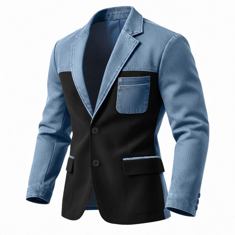 2026 New Arrival High-End Men's Casual Blazer Fashion Plus Size Spliced Design Business Smart Casual Versatile Suit Jacket
