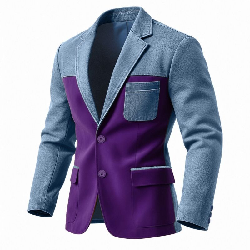 2026 New Arrival High-End Men's Casual Blazer Fashion Plus Size Spliced Design Business Smart Casual Versatile Suit Jacket