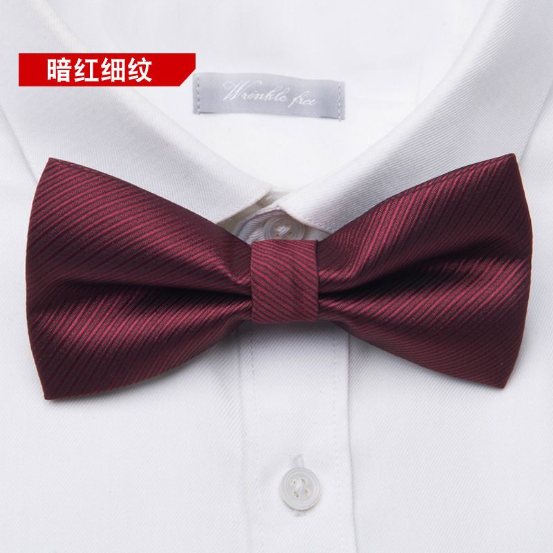 4-Piece Men's Bow Tie Set Burgundy Black Formal Business Dress Shirt Bowtie For Wedding Groom Groomsman Party Banquet