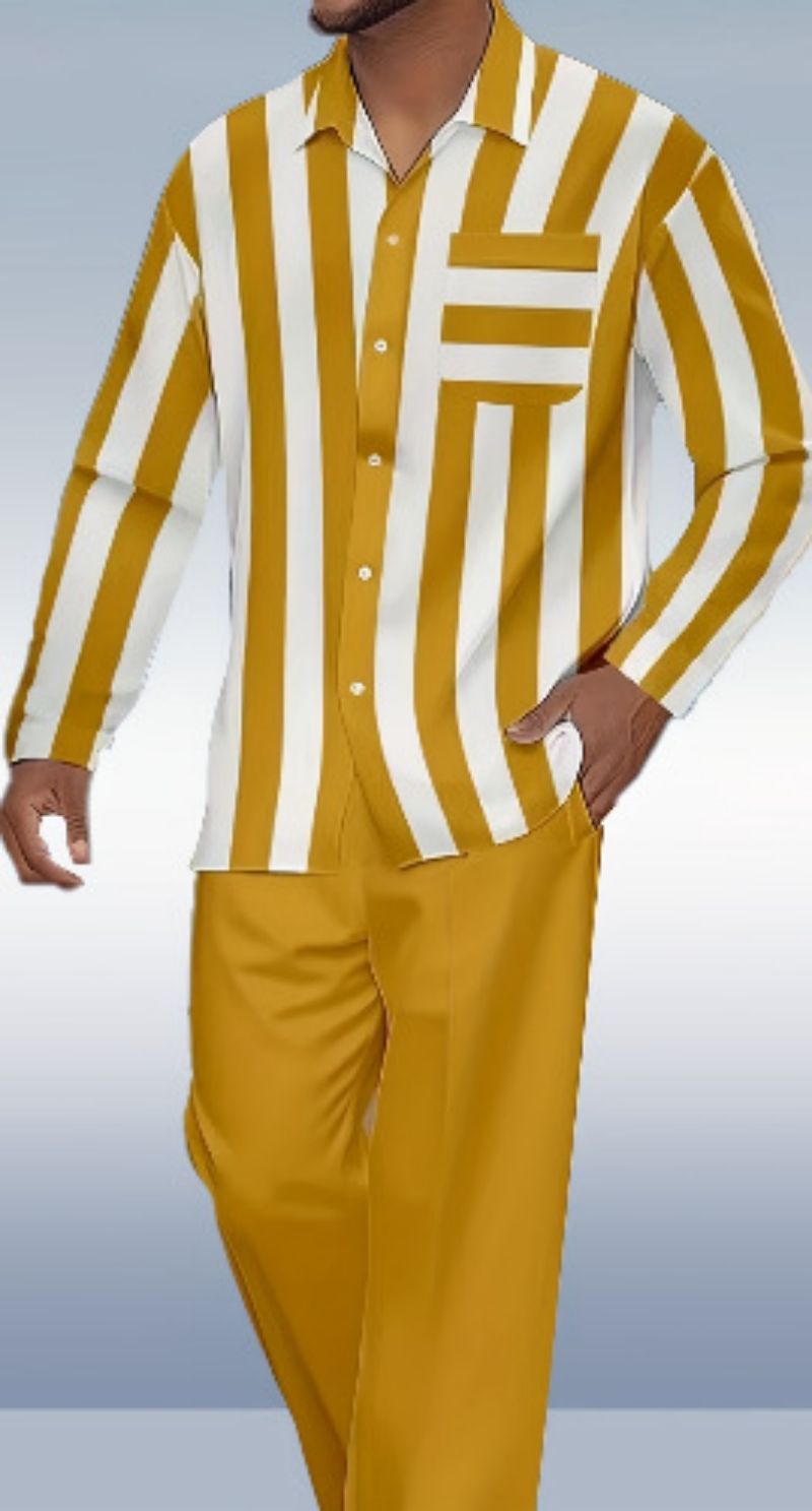 Men's High-End Fashion Gradient Color Short Sleeve Button Lapel Shirt Summer Vacation Two-Piece Outfit Set(Short Sleeve Top + Long Pants)