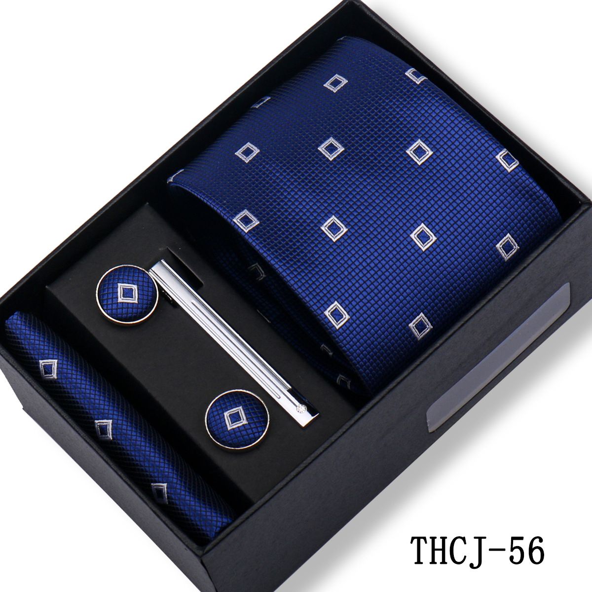 Men's 4-Piece Tie Gift Box Set Classic Business Formal Necktie Set For Wedding Party Dress Suit Matching With Pocket Square Cufflinks Luxury Gift For Husband Father