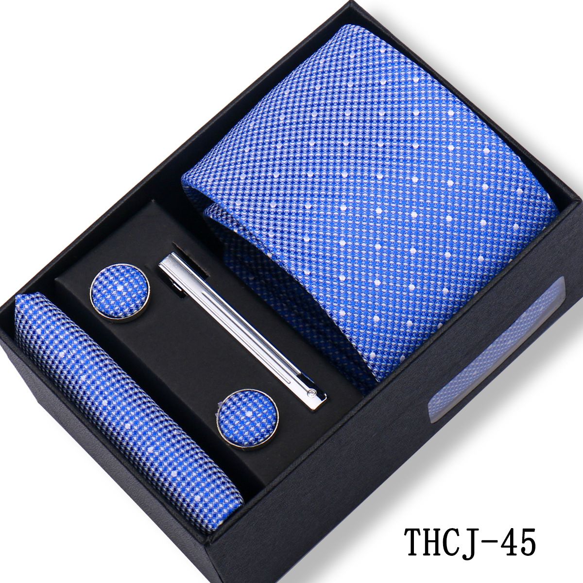 Men's 4-Piece Tie Gift Box Set Classic Business Formal Necktie Set For Wedding Party Dress Suit Matching With Pocket Square Cufflinks Luxury Gift For Husband Father