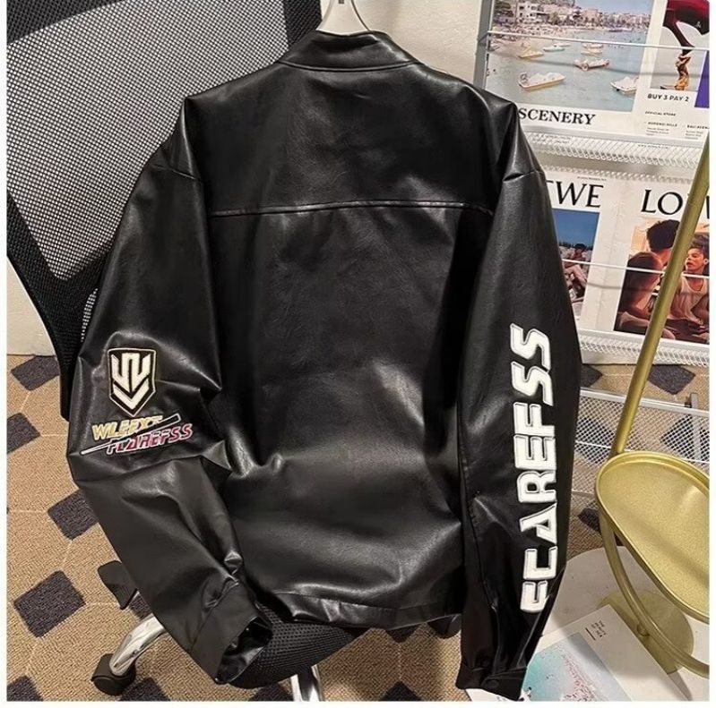 Men's High-End Jacket Spring Autumn Fashion Brand Racing Jacket Cool Embroidery Hiphop Loose Casual Stand Collar Coat For Men