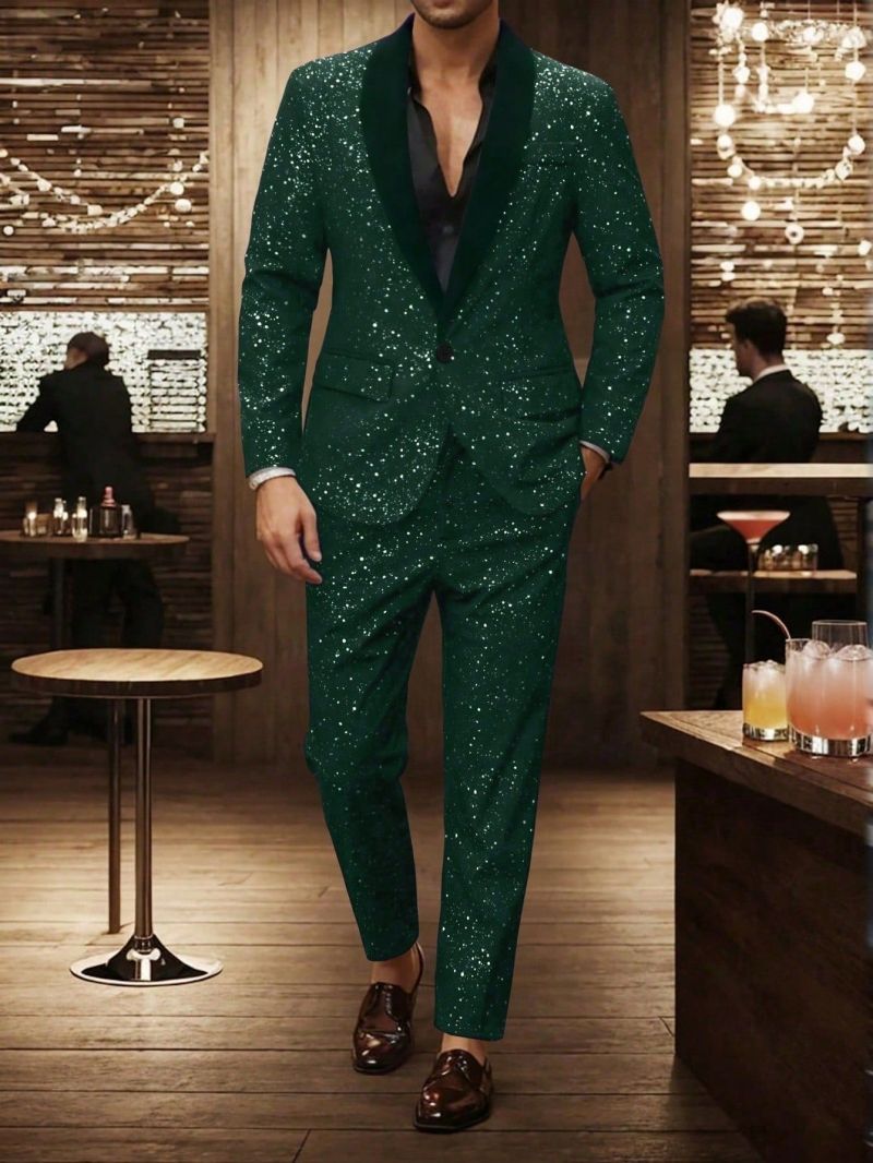 2026 New Arrival High-End Men's Suit, European & American Shiny Design, Handsome Formal & Casual 2-Piece Set For Banquet & Party