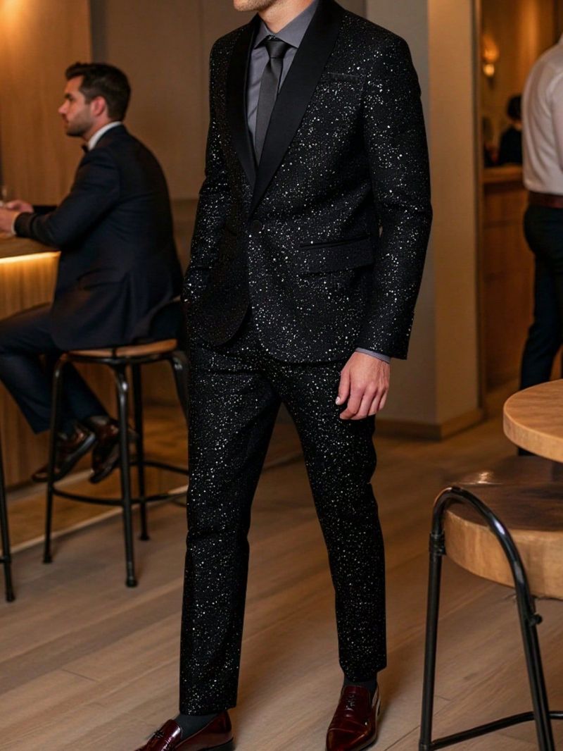 2026 New Arrival High-End Men's Suit, European & American Shiny Design, Handsome Formal & Casual 2-Piece Set For Banquet & Party