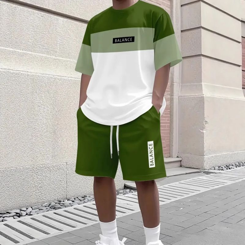 New Arrival Premium Men's 2-Piece Set Loose Thin Short Sleeve T-Shirt & Shorts Casual Sports Outfit Youth Summer Plus Size Tracksuit For Men