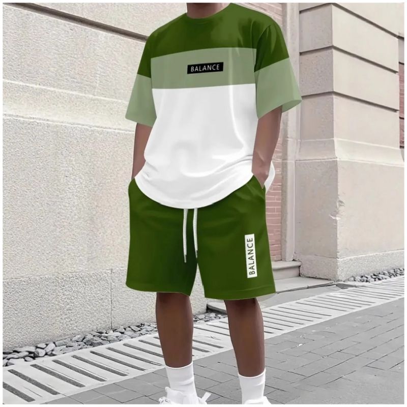 New Arrival Premium Men's 2-Piece Set Loose Thin Short Sleeve T-Shirt & Shorts Casual Sports Outfit Youth Summer Plus Size Tracksuit For Men