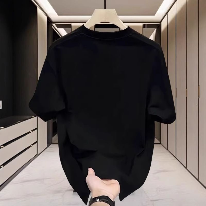 Premium Quality Men's Wear Heavyweight Cotton Trendy Brand Boy Print Crew Neck Short Sleeve T-Shirt Loose Plus Size Versatile Casual Outer Wear Tops for Men