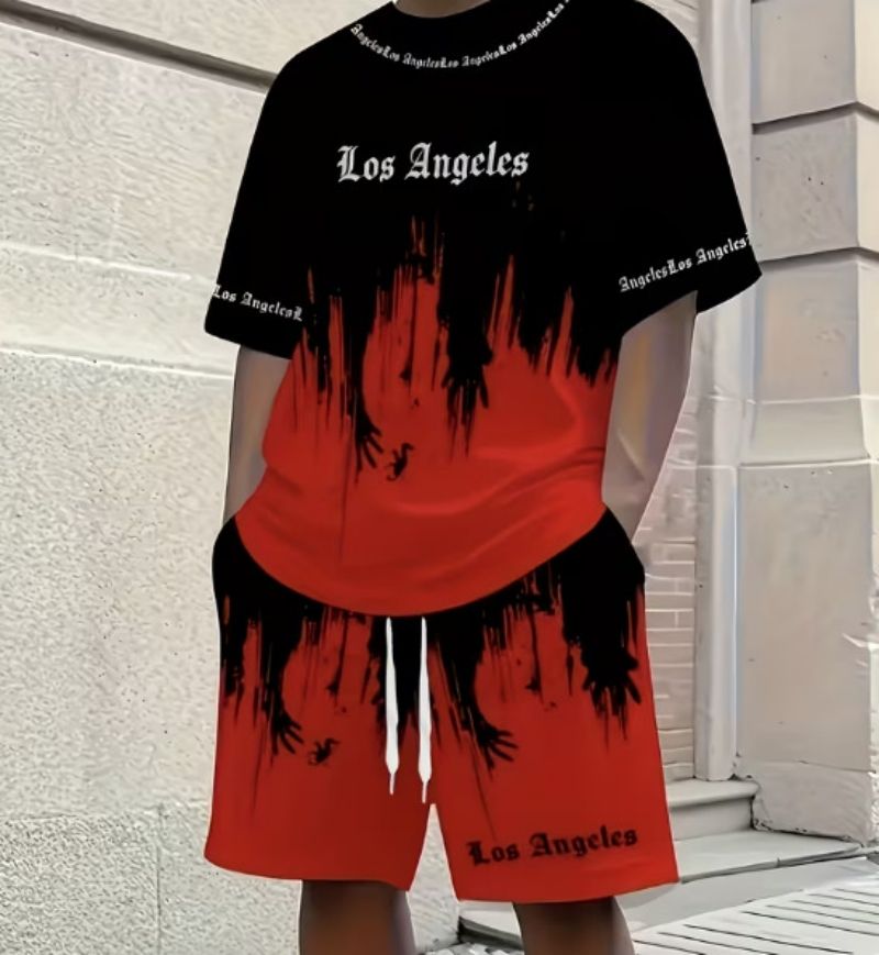 2026 New Arrival Premium Fashion Trendy Men's T-Shirt & Shorts Set, High-End Casual Two-Piece Outfit For Men