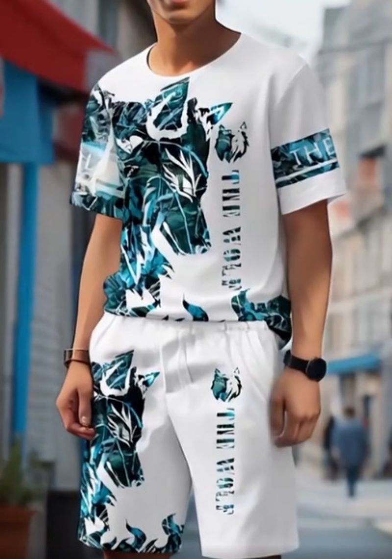 2026 New Arrival Premium Fashion Trendy Men's T-Shirt & Shorts Set, High-End Casual Two-Piece Outfit For Men