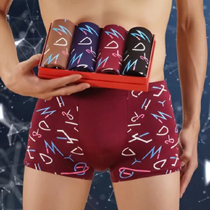 4-Pack New Style Men's Boxer Briefs Comfortable & Breathable Seamless Mid-Waist Underwear Simple Pack Soft Knit Underpants for Youth Men