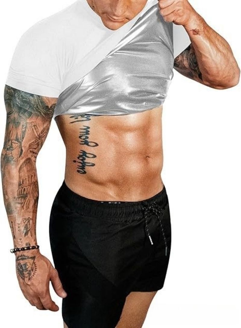 Premium Men's Body Shaper Tank Top Compression Short Sleeve T-Shirt Slim Fit Fitness Sports Undershirt & Base Layer