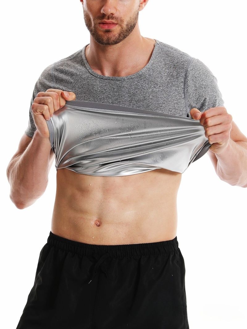 Premium Men's Body Shaper Tank Top Compression Short Sleeve T-Shirt Slim Fit Fitness Sports Undershirt & Base Layer