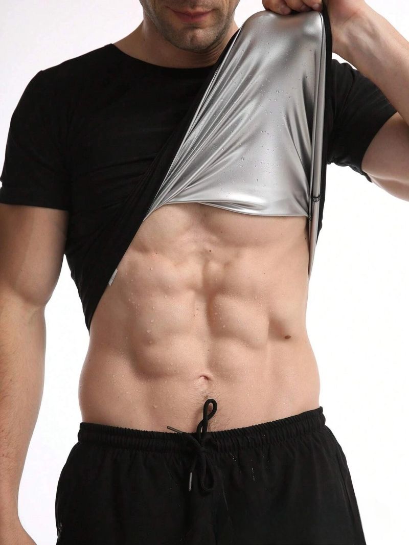 Premium Men's Body Shaper Tank Top Compression Short Sleeve T-Shirt Slim Fit Fitness Sports Undershirt & Base Layer