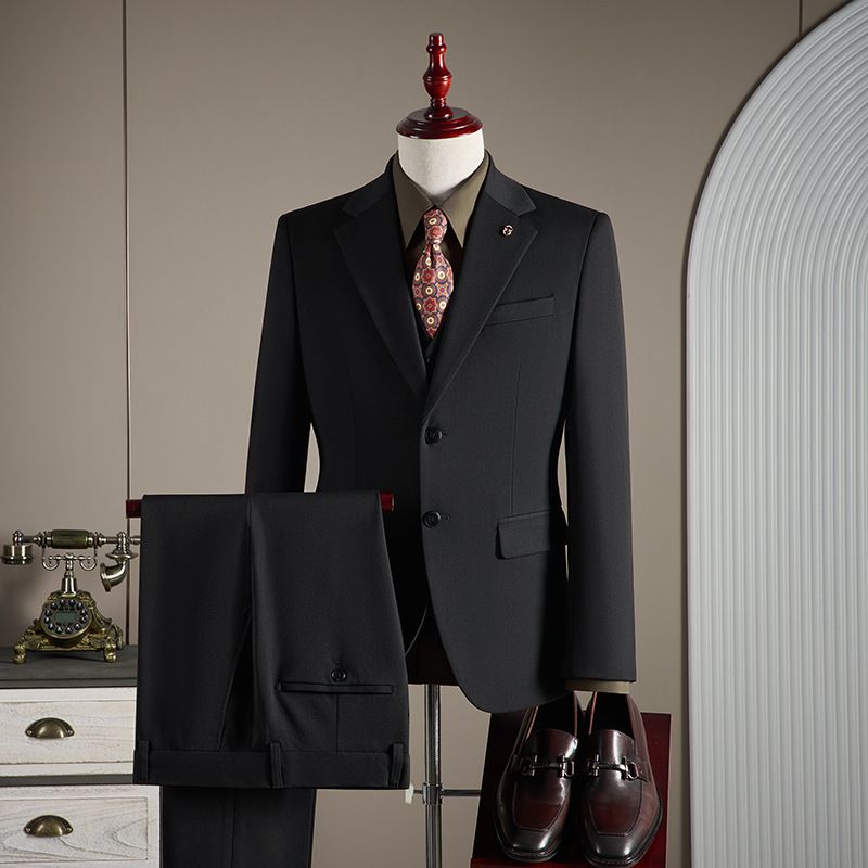 Premium Men's 2-Piece Slim-Fit Suit Set Business Professional Formal Attire Groomsmen Groom Wedding Dress