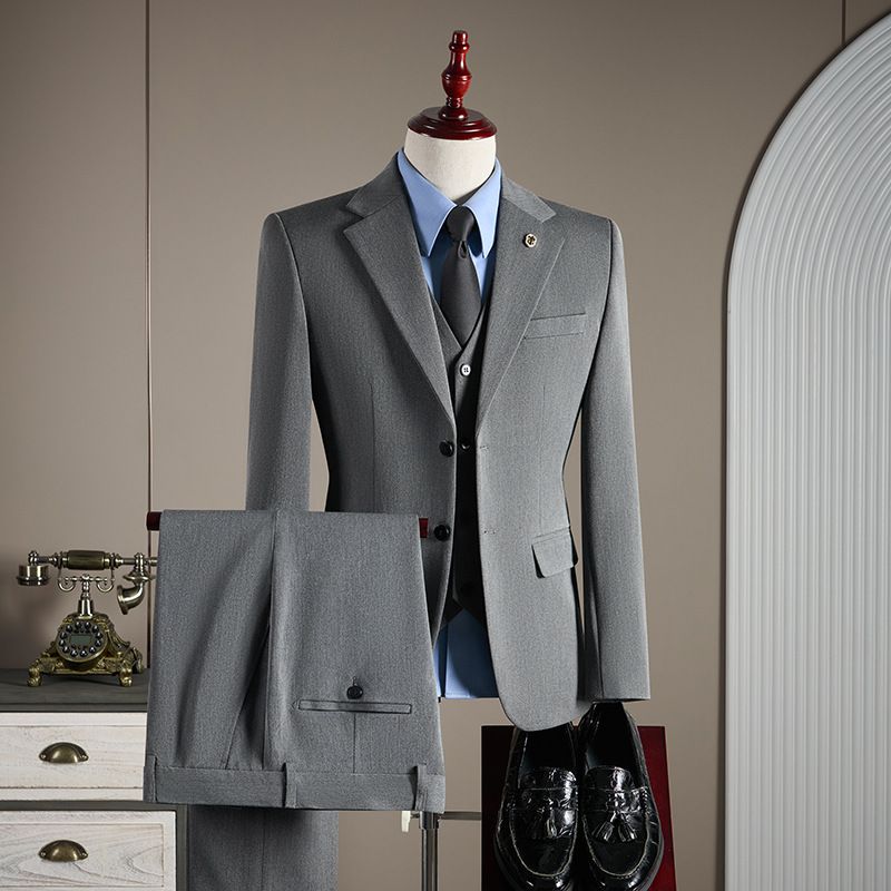 Premium Men's 2-Piece Slim-Fit Suit Set Business Professional Formal Attire Groomsmen Groom Wedding Dress