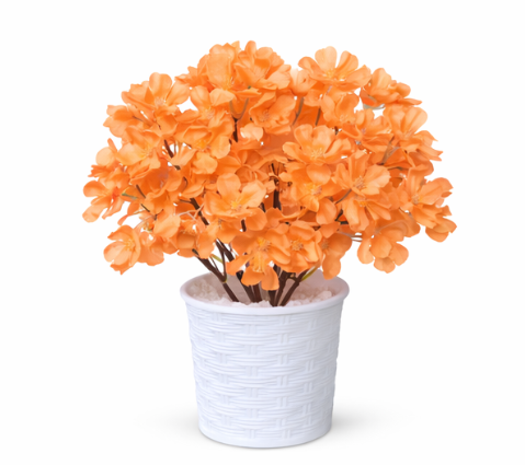 1Pc Artificial Flower Pot – Assorted Colors. Brighten up your space effortlessly with these elegant artificial flower pots- RANDOM COLOR DISPATCH