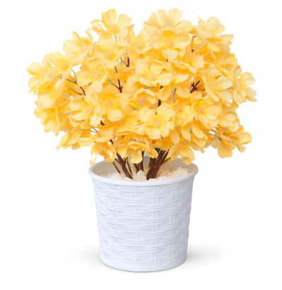 1Pc Artificial Flower Pot – Assorted Colors. Brighten up your space effortlessly with these elegant artificial flower pots- RANDOM COLOR DISPATCH