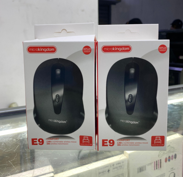 Microkingdom E9 Wireless Mouse  2.4GHz Wireless Optical Mouse with Micro-Precise Tracking, Ergonomic Contoured Design, Plug & Play USB Receiver, Compatible with Windows, Mac & Linux