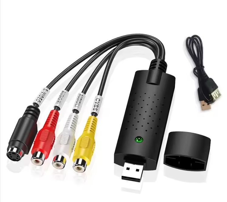 USB 2.0 Video Capture Card with S-Video & RCA | Convert VHS/VCR/DVD to Digital | Audio Video Grabber | Windows & Mac Compatible