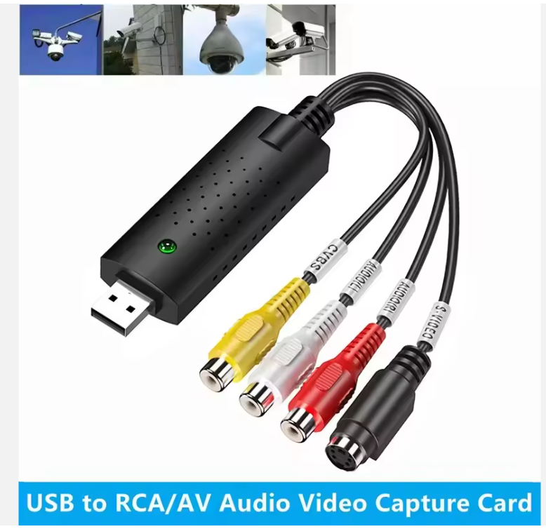 USB 2.0 Video Capture Card with S-Video & RCA | Convert VHS/VCR/DVD to Digital | Audio Video Grabber | Windows & Mac Compatible